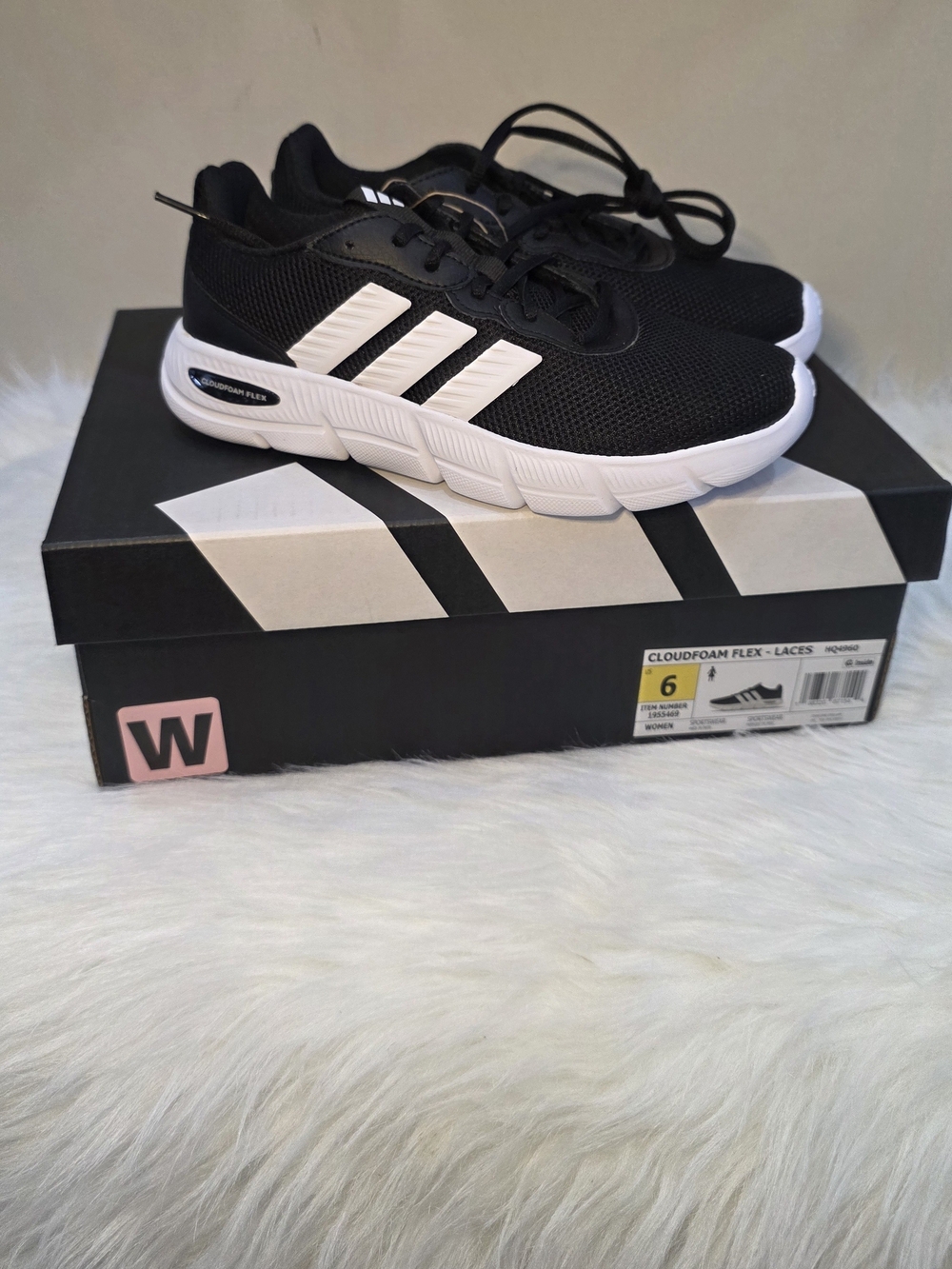 Black and White Cloudfoam Flex Athletic Shoes